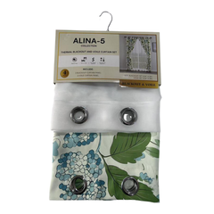 Cortina Blackout Thermal - Alina 5 Blanco / Verde