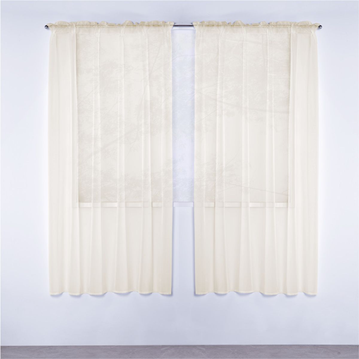 Cortina Traslúcida Tergal Larga Beige