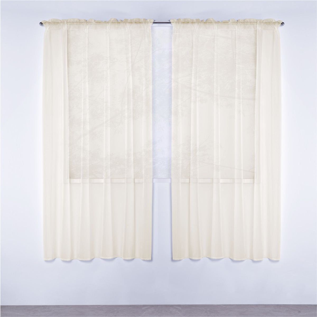 Cortina Traslúcida Tergal Larga Beige