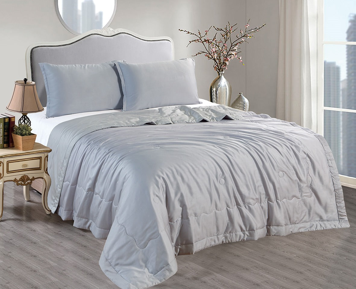 Edredón CasaTex Seda Cool Collection - 3000 Hilos Gris Claro