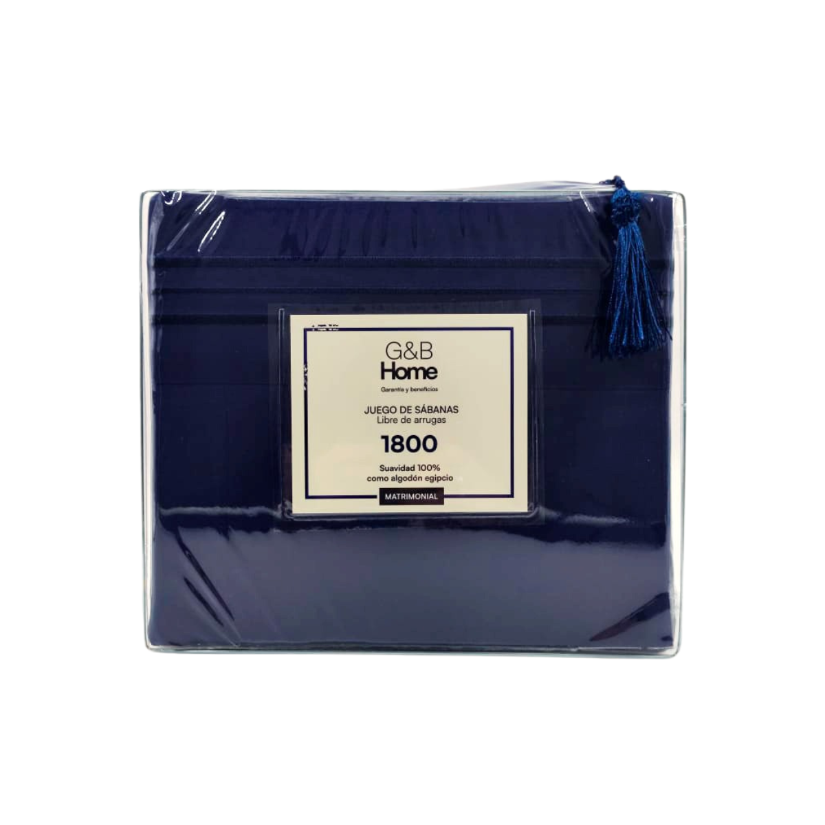 Juego de Sábanas G&B Home 1800 Hilos Queen Size - Azul Marino