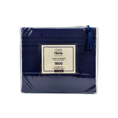 Juego de Sábanas G&B Home 1800 Hilos Individual - Azul Marino