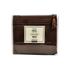 Juego de Sábanas G&B Home 1800 Hilos King Size - Café