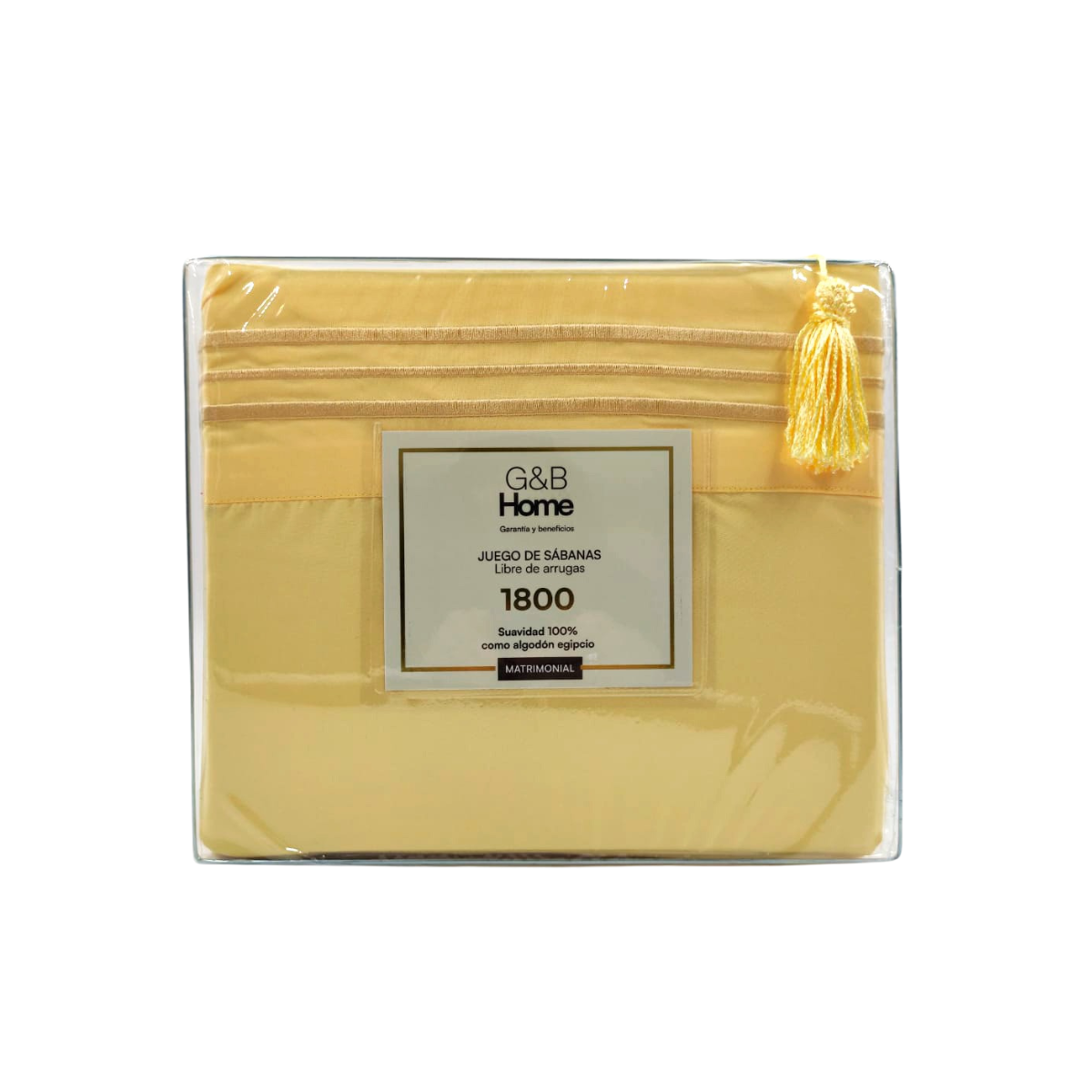 Juego de Sábanas G&B Home 1800 Hilos King Size - Amarillo Suave