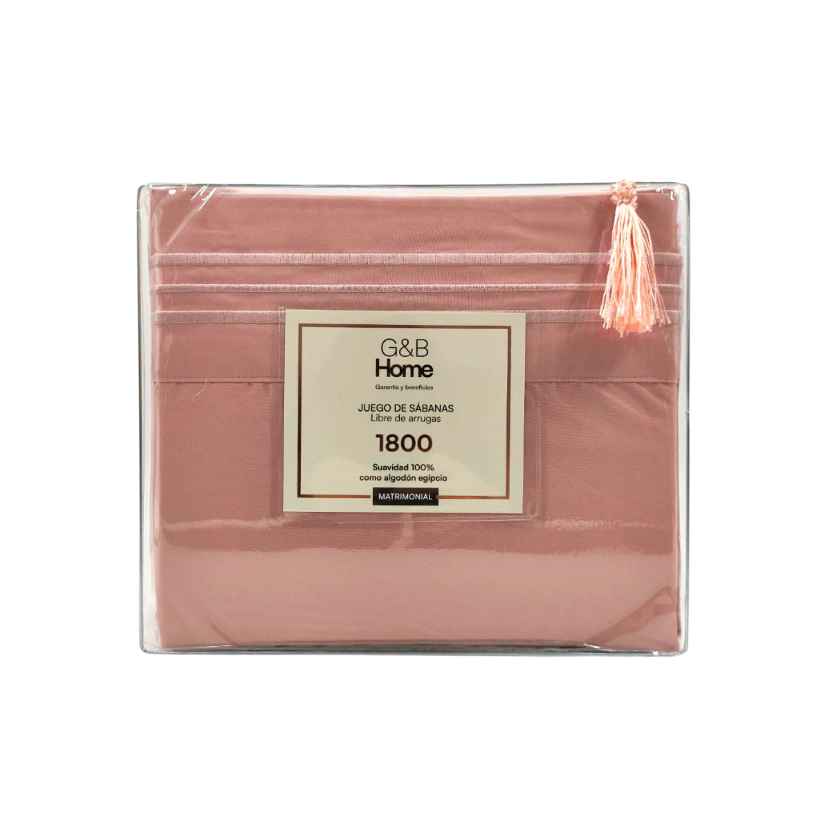 Juego de Sábanas G&B Home 1800 Hilos King Size - Rosa Palo