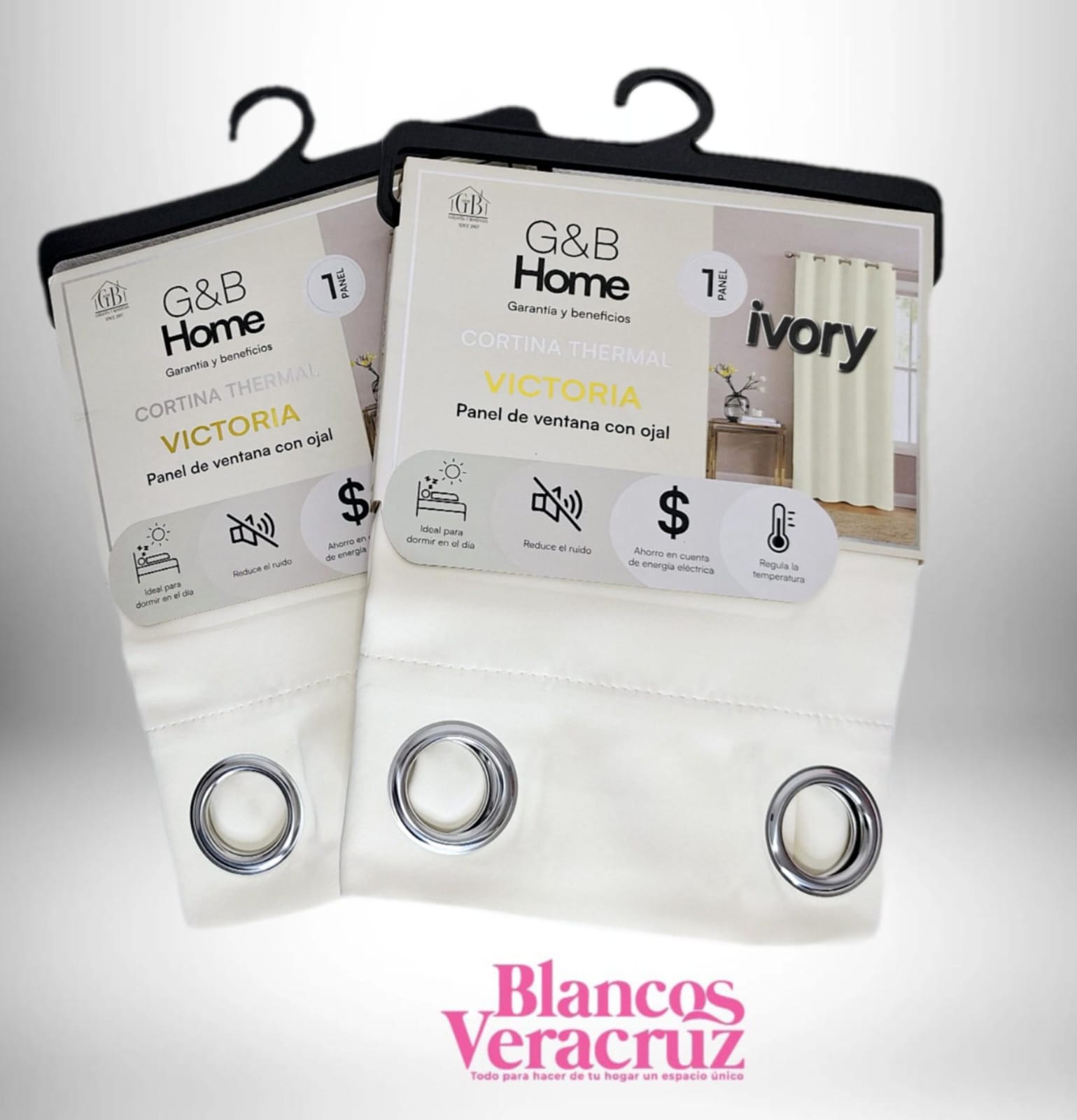 Cortina Blackout Thermal Victoria - G&B Home Ivory