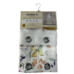 Cortina Blackout Thermal - Alina 2 Blanco / Verde