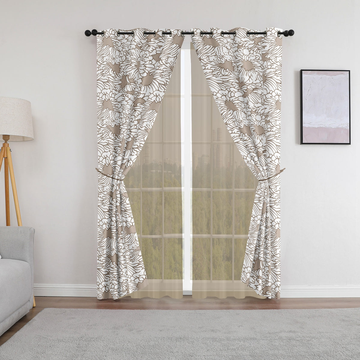 Cortina Blackout Thermal - Alina 4 Café claro / Café claro