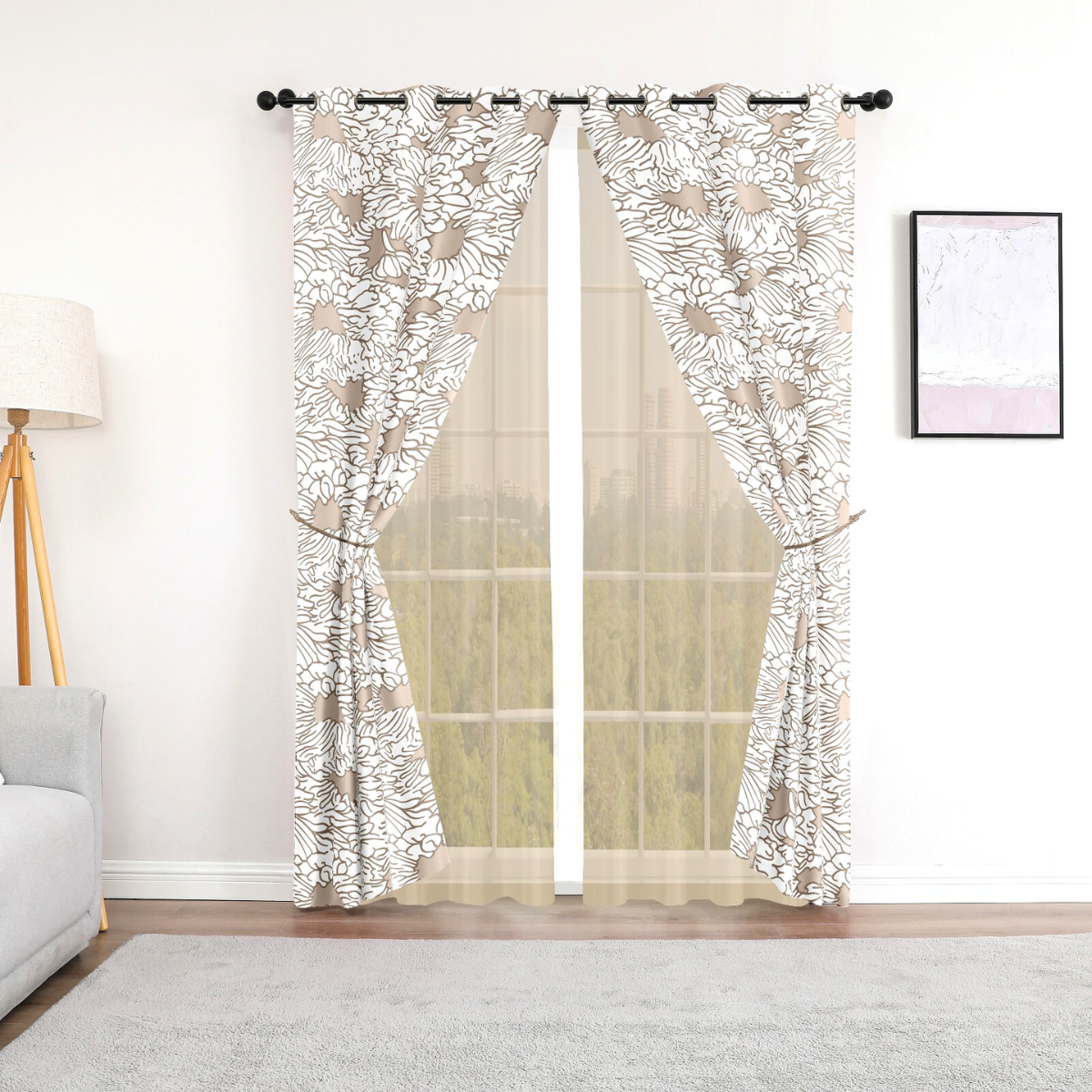 Cortina Blackout Thermal - Alina 4 Café claro / Café claro