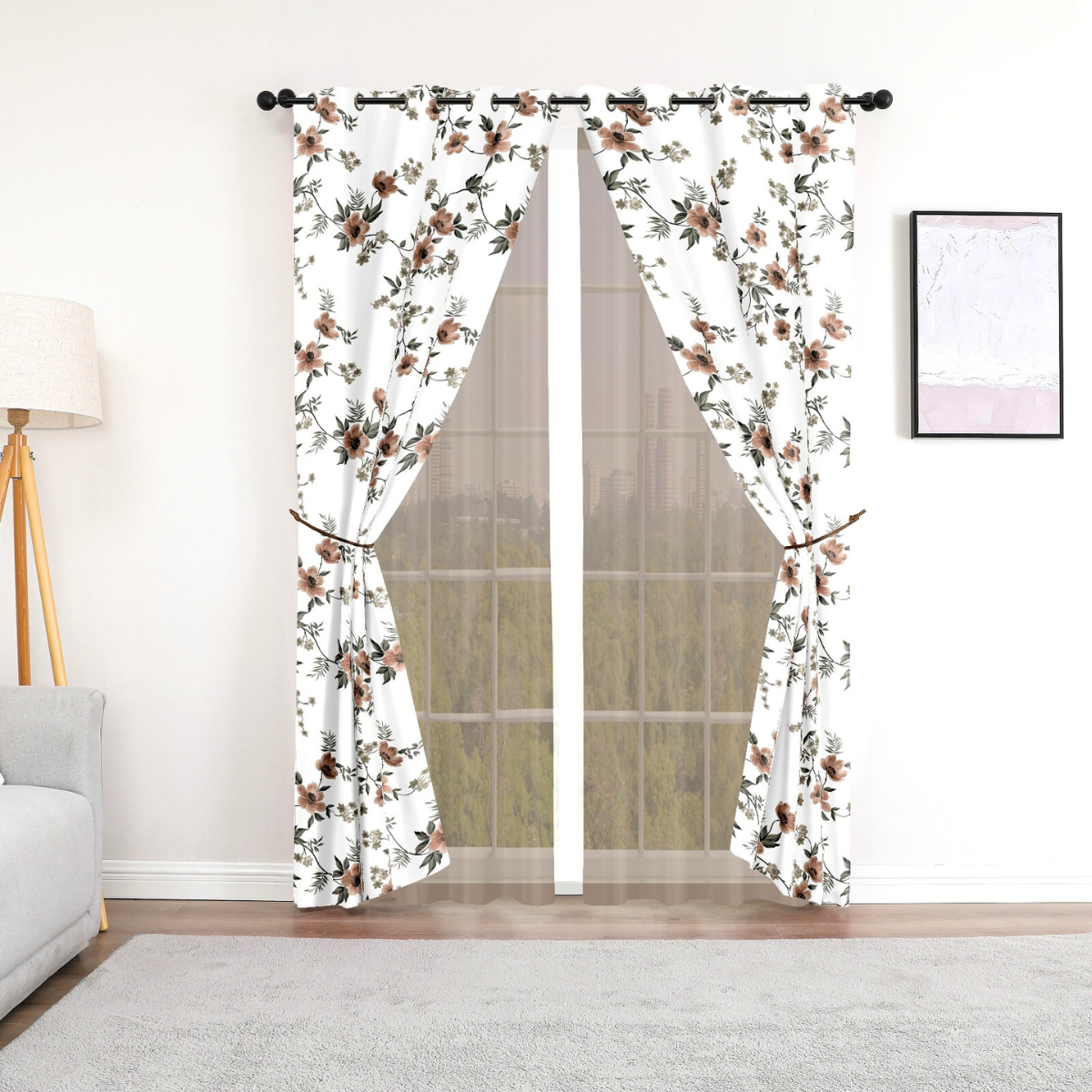 Cortina Blackout Thermal - Alina 1o Café / Gris