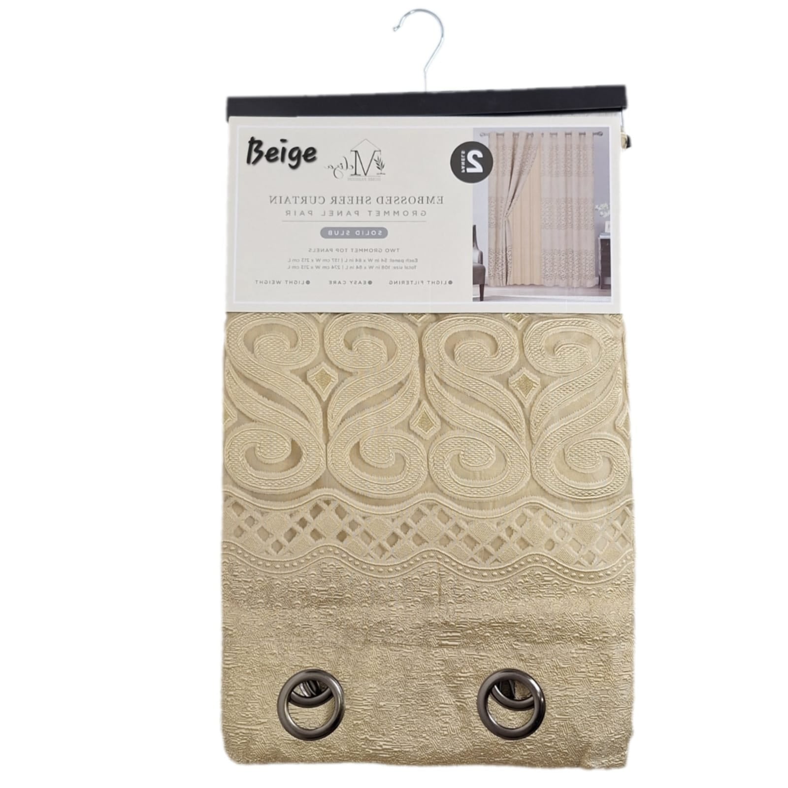 Cortina con Relieve Semi Translucida - Home Fashion Meliza Oro Antiguo 2