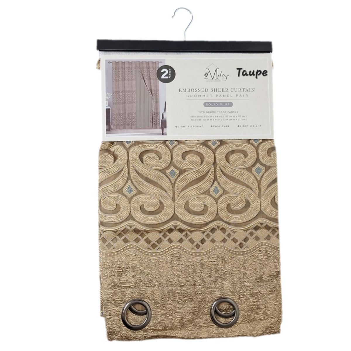 Cortina con Relieve Semi Translucida - Home Fashion Meliza Oro Antiguo 1