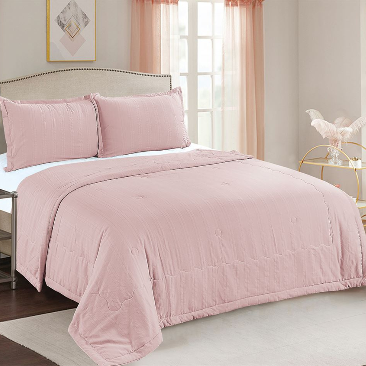 Edredón CasaTex Premier Cool Collection - 2500 Hilos Rosa Claro