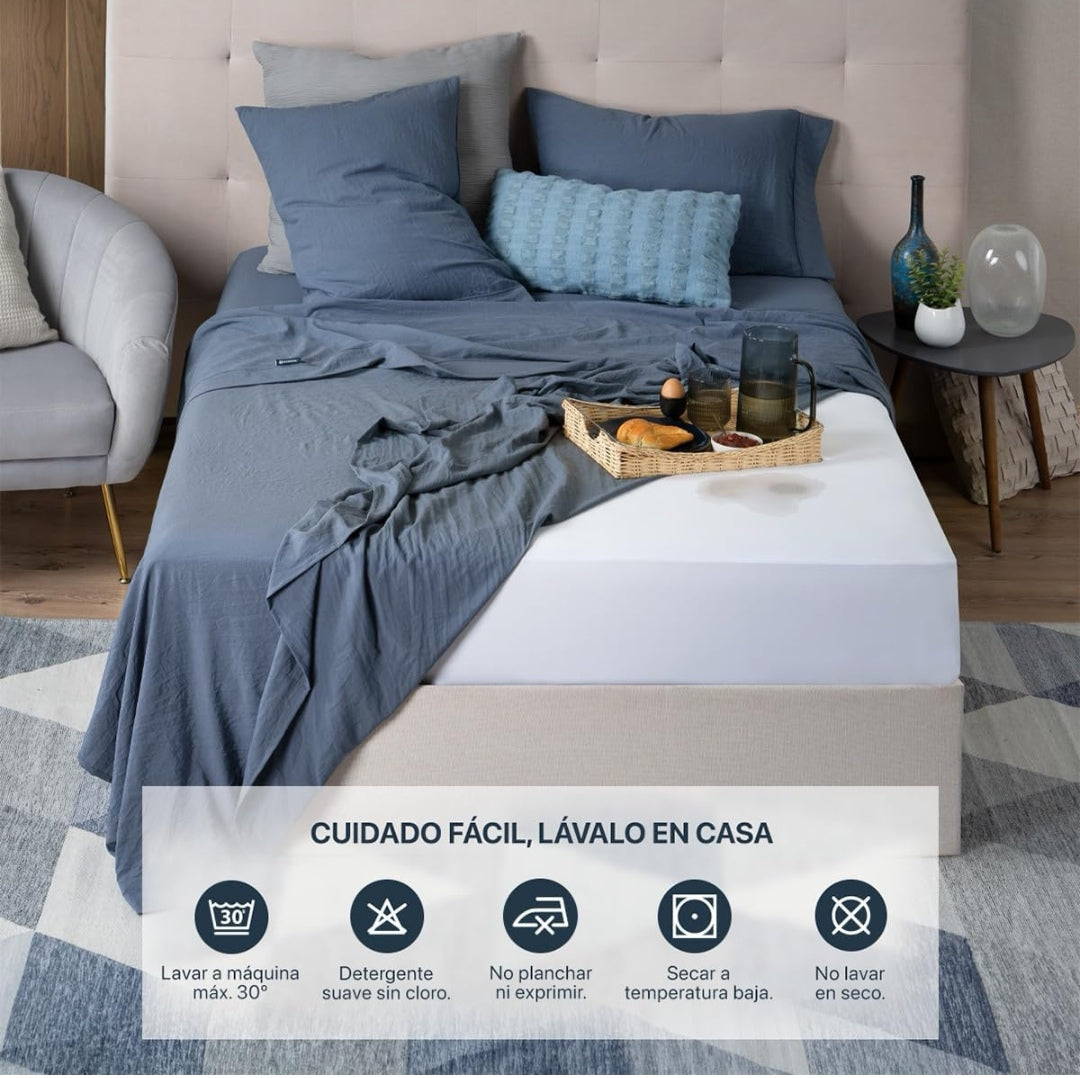 Protector de Colchon Impermeable Algodon Queen Size- Monserrat