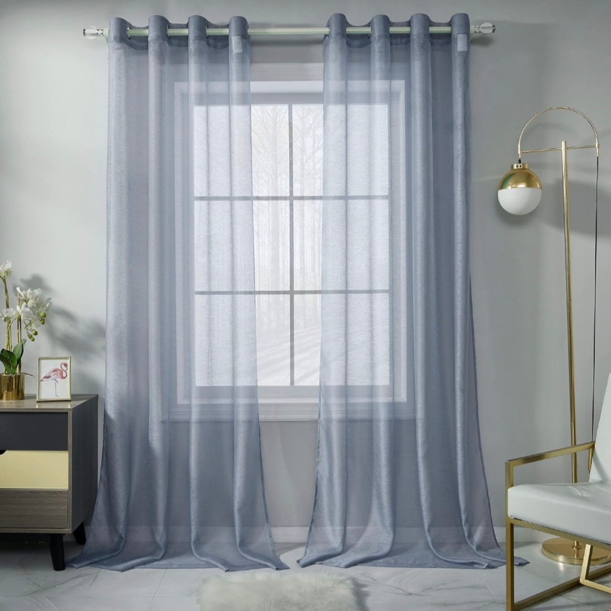 Cortina Tergal Lisa - Ruby Gris