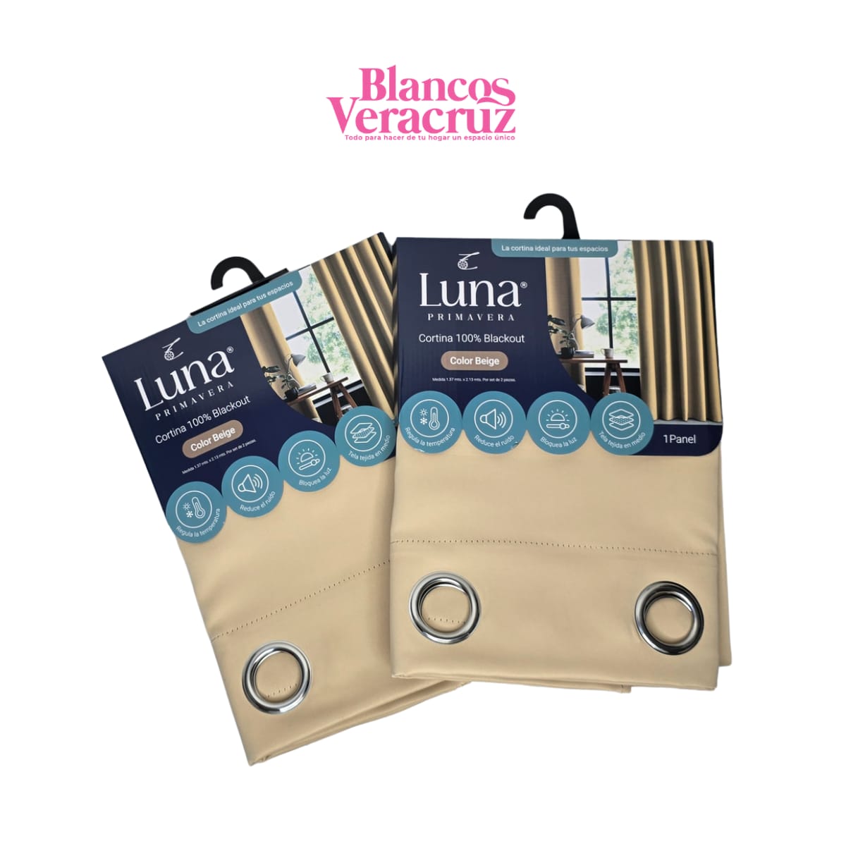 Cortina Blackout Primavera - LUNA Beige