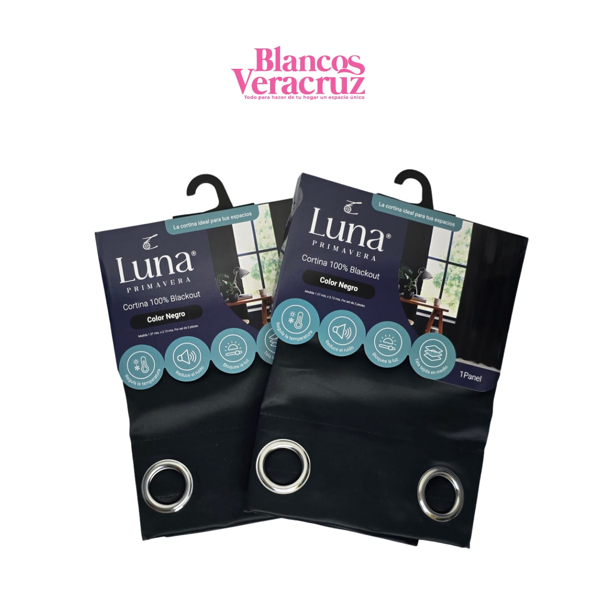 Cortina Blackout Primavera - LUNA Negro
