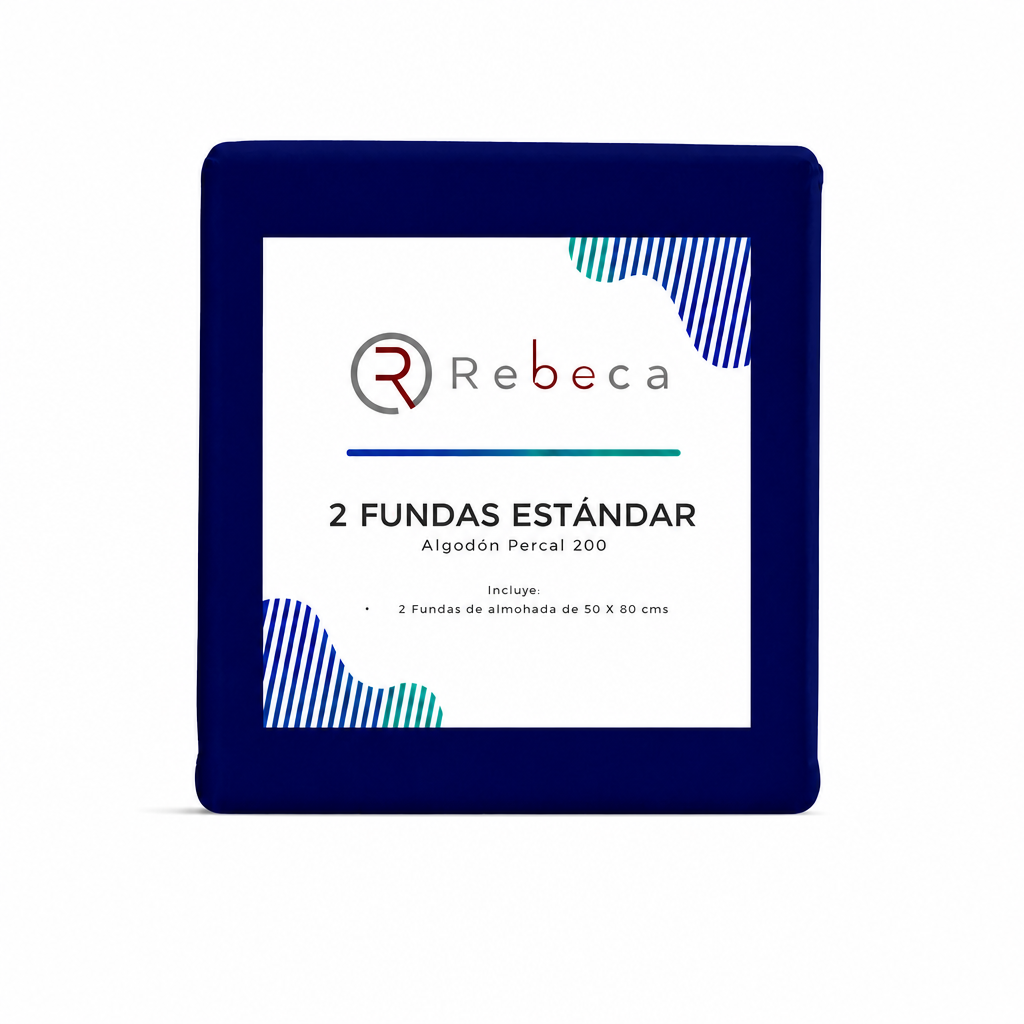 Fundas de almohada Rebeca Estándar - Marino