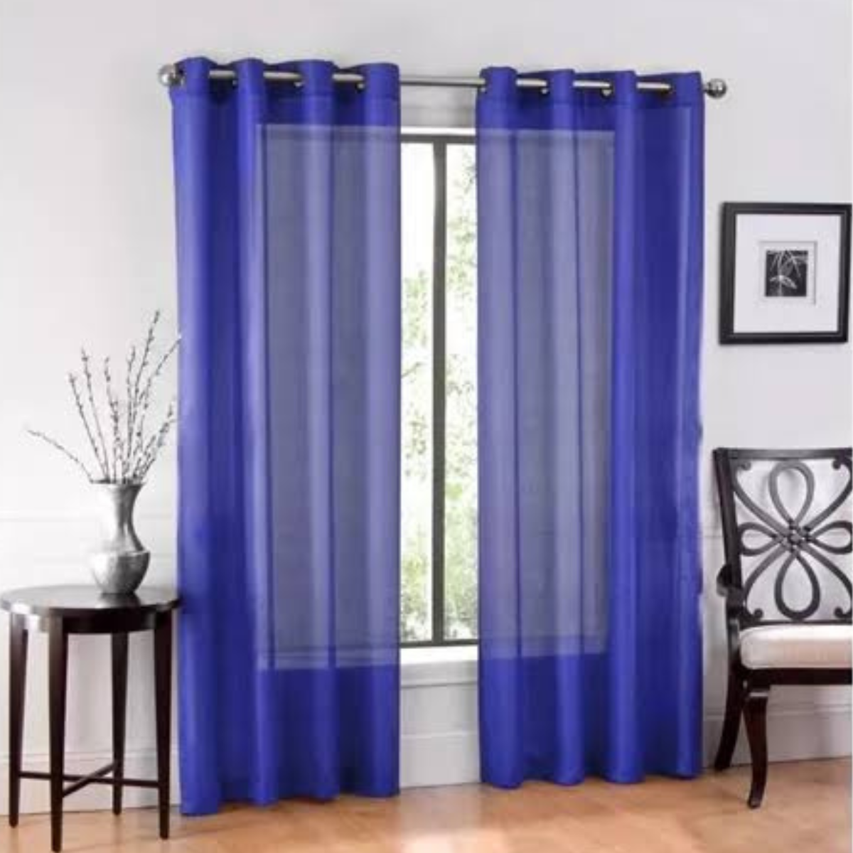 Cortina Tergal Lisa - Ruby Azul Rey