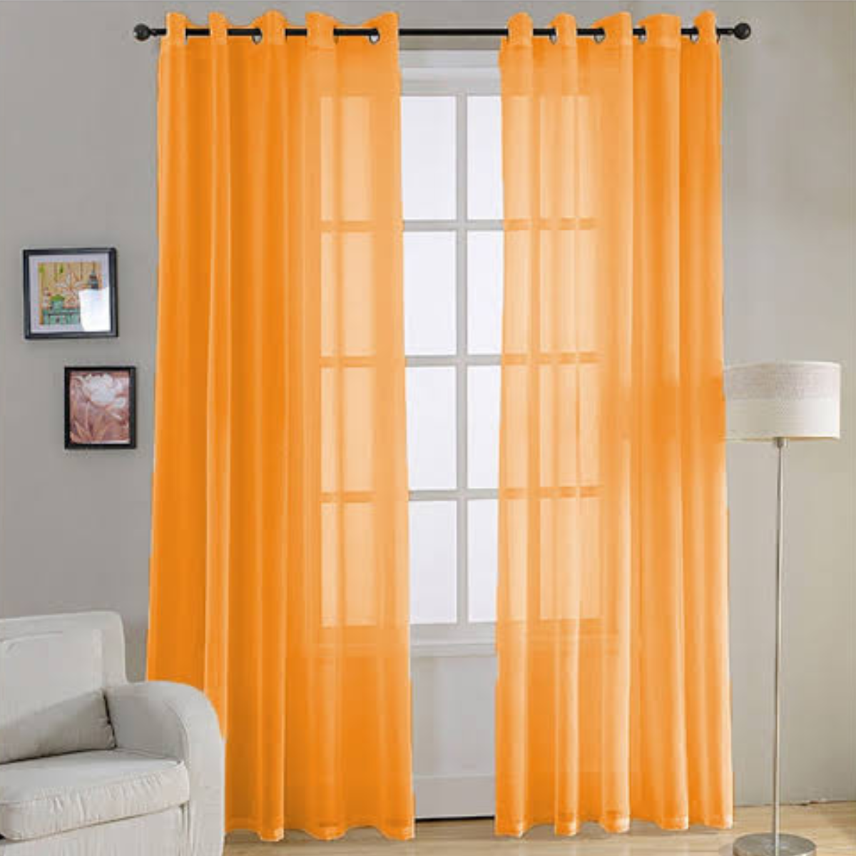 Cortina Tergal Lisa - Ruby Naranja